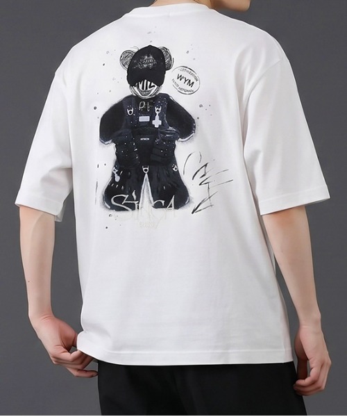 revertical(リバーティカル)の「バックグラフィック クマプリント 半袖Tシャツ(Tシャツ/カットソー・メンズ・ホワイト/ブラック/サックスブルー・MEDIUM/LARGE)」の5枚目の写真