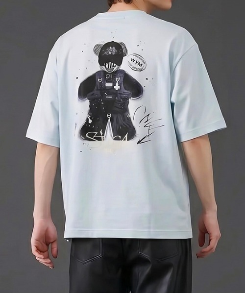 revertical(リバーティカル)の「バックグラフィック クマプリント 半袖Tシャツ(Tシャツ/カットソー・メンズ・ホワイト/ブラック/サックスブルー・MEDIUM/LARGE)」の14枚目の写真
