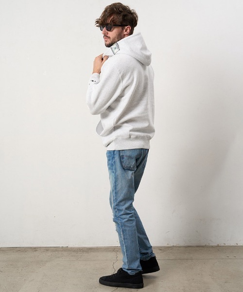 STUD MUFFIN（スタッドマフィン）の「mpa4111- T-C裏毛起毛ファースマイルパッチワーク プルパーカー(624-02910)（パーカー・メンズ・アッシュ/ブラック/ブラウン・4/3/2）」の17枚目の写真