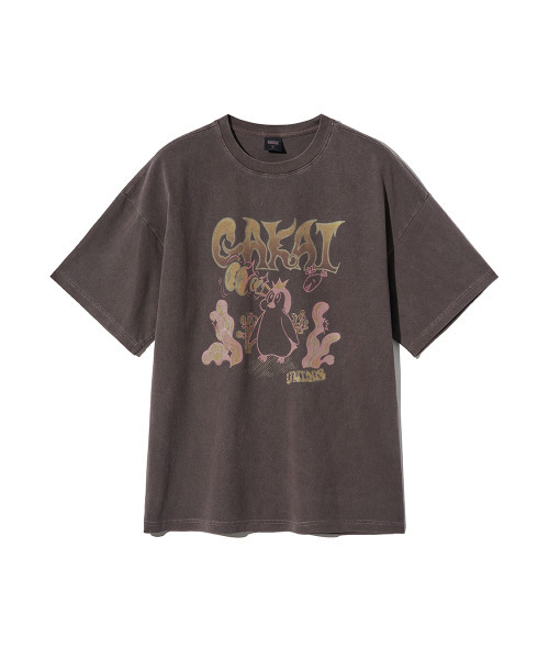 GAKKAI UNIONS(ガッカイユニオンズ)の「ヒドゥンキャッチピグメント半袖Tシャツブラウン(Tシャツ/カットソー・レディース・その他・MEDIUM/LARGE)」の3枚目の写真