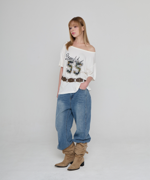 5OML(オーオーエムエル)の「カモルーズフィットショートスリーブアイボリー(Tシャツ/カットソー・レディース・アイボリー・FREE)」の3枚目の写真