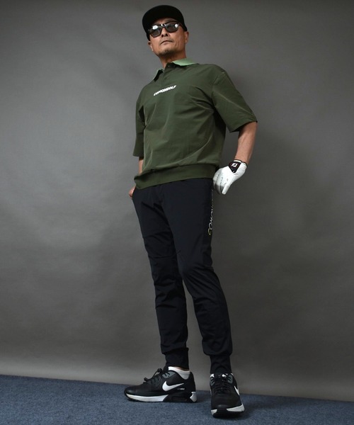 COMON GOLF(コモンゴルフ)の「撥水加工タフタ素材 ルーズシルエット ZIPポケット付き 半袖プルオーバー ゴルフポロシャツ(ポロシャツ・メンズ・ネイビー/ホワイト/カーキ・L/XL/XXL/M)」の18枚目の写真