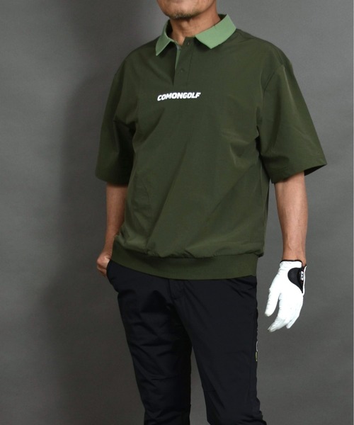 COMON GOLF(コモンゴルフ)の「撥水加工タフタ素材 ルーズシルエット ZIPポケット付き 半袖プルオーバー ゴルフポロシャツ(ポロシャツ・メンズ・ネイビー/ホワイト/カーキ・L/XL/XXL/M)」の22枚目の写真