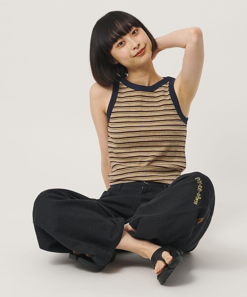 BEAUTY&YOUTH UNITED ARROWS(ビューティーアンドユースユナイテッドアローズ)の「マルチボーダー タンクトップ(タンクトップ・レディース・ケリーグリーン/グレー系/ブラウン系・FREE)」の1枚目の写真