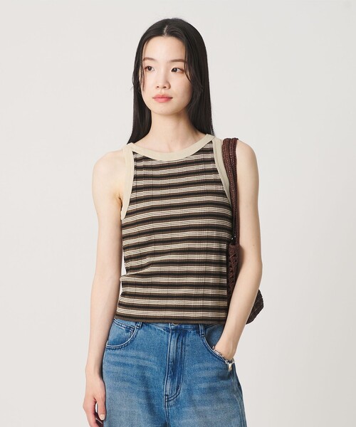 BEAUTY&YOUTH UNITED ARROWS(ビューティーアンドユースユナイテッドアローズ)の「マルチボーダー タンクトップ(タンクトップ・レディース・ケリーグリーン/グレー系/ブラウン系・FREE)」の2枚目の写真