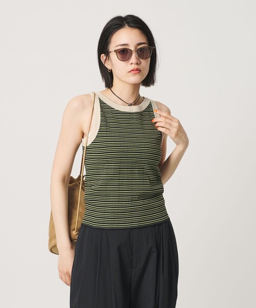 BEAUTY&YOUTH UNITED ARROWS(ビューティーアンドユースユナイテッドアローズ)の「マルチボーダー タンクトップ(タンクトップ・レディース・ケリーグリーン/グレー系/ブラウン系/ライトブルー・FREE)」の10枚目の写真