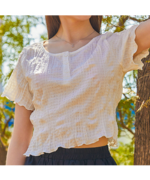 KOLEAT（コレット）の「夏クーリングマモンクロップボタン無地半袖Tシャツ (2色) 1141B（Tシャツ/カットソー）」