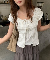 パフスリーブ」に該当するレディースのトップス（花柄・ボタニカル柄
