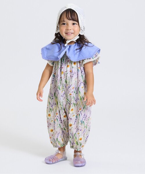 Boribon（ボリボン）の「【リンク】フルーツ・ラベンダーオールインワン（つなぎ/オールインワン・キッズ・ラベンダー/ブルー・110/100/90/80/120）」の6枚目の写真