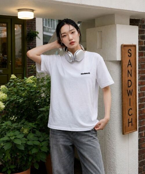 ANEWBROS（アニュブロス）の「アニュコンパクトロゴオーバーサイズ半袖Tシャツ4カラー [ANSE_2005]（Tシャツ/カットソー・レディース・ライトグレー/ブラック/ホワイト/ネイビー・SMALL/MEDIUM/LARGE/X-LARGE）」の10枚目の写真
