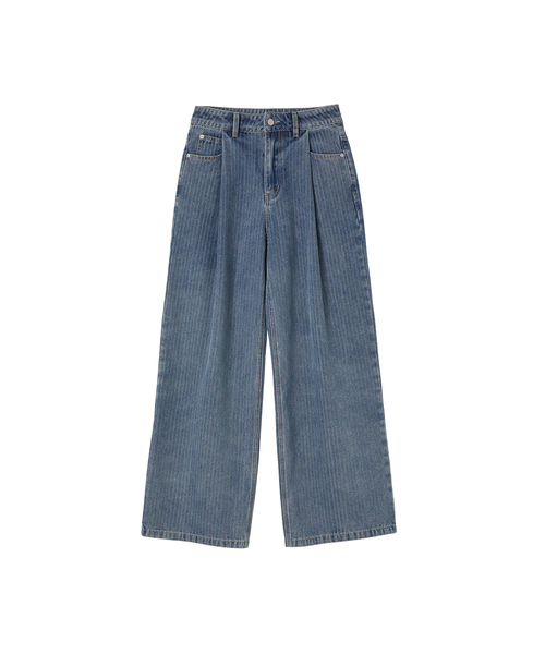 LAP（ラップ）の「ワンタックロングワイドデニムパンツ AS2DP464（デニムパンツ・レディース・インディゴブルー/ホワイト/ブラック・SMALL/MEDIUM）」の3枚目の写真