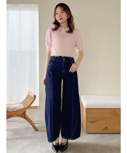 dazzlin(ダズリン)の「レイヤードワイドデニムパンツ(デニムパンツ・レディース・インディゴブルー・MEDIUM/SMALL)」の3枚目の写真