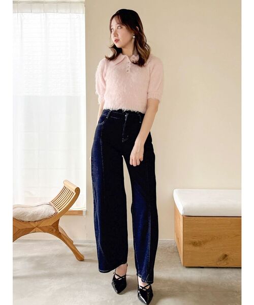 dazzlin(ダズリン)の「レイヤードワイドデニムパンツ(デニムパンツ・レディース・インディゴブルー・MEDIUM/SMALL)」の4枚目の写真