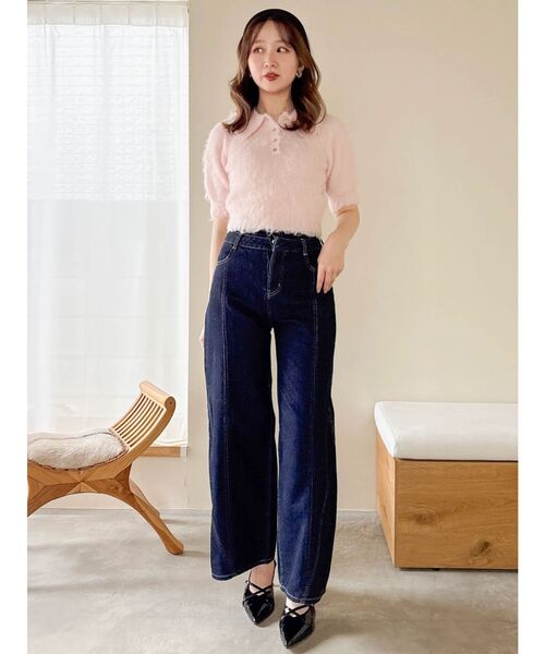 dazzlin(ダズリン)の「レイヤードワイドデニムパンツ(デニムパンツ・レディース・インディゴブルー・MEDIUM/SMALL)」の5枚目の写真