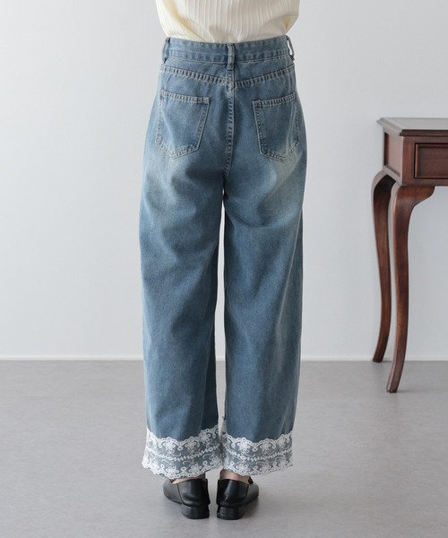 BLUEEAST(ブルーイースト)の「ヘムレースワイドデニム(デニムパンツ・レディース・ブルー・SMALL/MEDIUM)」の10枚目の写真