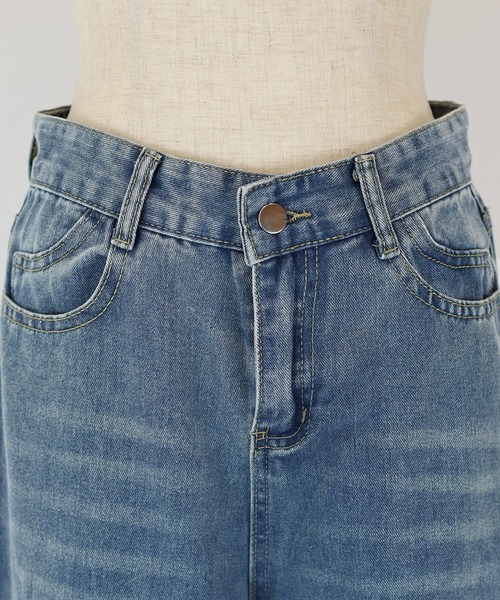 BLUEEAST(ブルーイースト)の「ヘムレースワイドデニム(デニムパンツ・レディース・ブルー・SMALL/MEDIUM)」の12枚目の写真