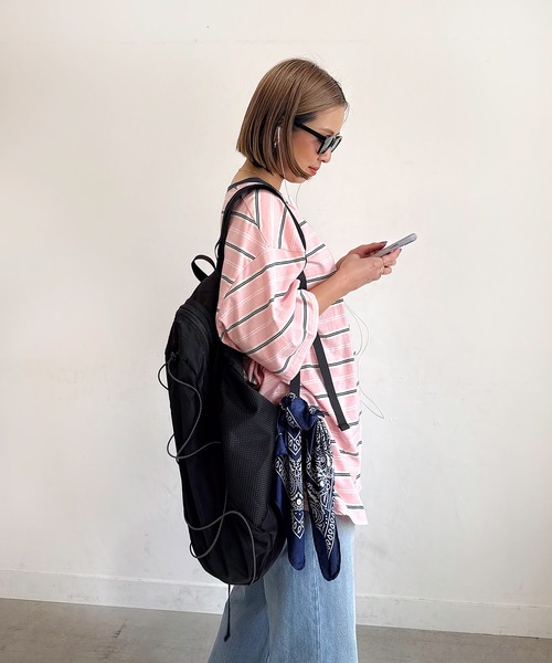 PICHI(ピイチ)の「Packable Backpack(バックパック/リュック・レディース・ブラック/ホワイト/グリーン・FREE)」の7枚目の写真