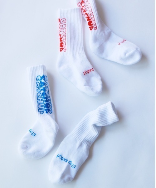 Catchup(ケチャップ)の「“CATCHUP” stay lucky ソックス 2P(ソックス/靴下・キッズ・ホワイト系その他・XL/M/S/L)」の2枚目の写真