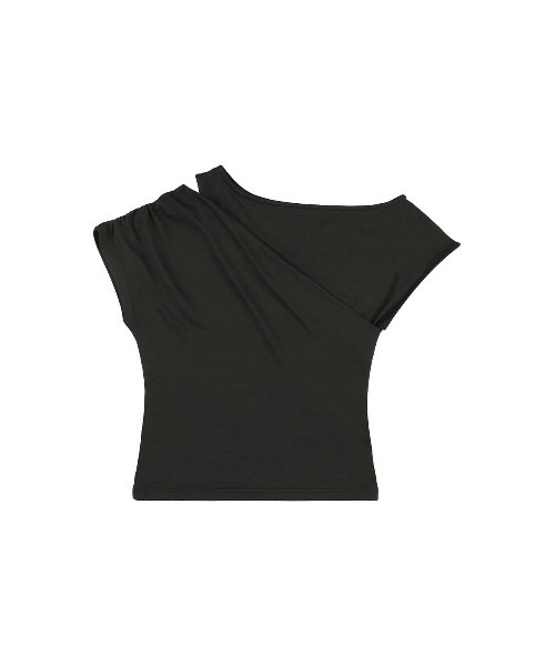 ALEXIA STAM（アリシアスタン）の「Asymmetrical Top /レイヤードトップス（Tシャツ/カットソー・レディース・グレー/ブラック/ホワイト・L/M/S）」の18枚目の写真