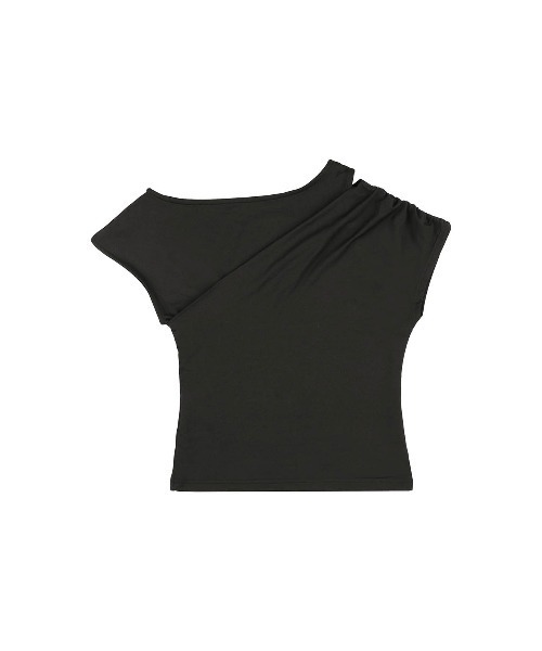 ALEXIA STAM（アリシアスタン）の「Asymmetrical Top /レイヤードトップス（Tシャツ/カットソー・レディース・グレー/ブラック/ホワイト・L/M/S）」の19枚目の写真