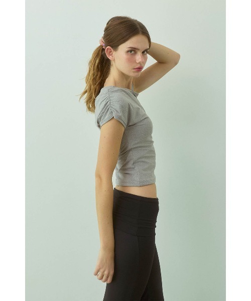 ALEXIA STAM（アリシアスタン）の「Asymmetrical Top /レイヤードトップス（Tシャツ/カットソー・レディース・グレー/ブラック/ホワイト・L/M/S）」の12枚目の写真