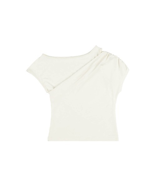 ALEXIA STAM（アリシアスタン）の「Asymmetrical Top /レイヤードトップス（Tシャツ/カットソー・レディース・グレー/ブラック/ホワイト・L/M/S）」の16枚目の写真