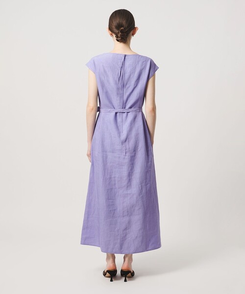 UNITED ARROWS(ユナイテッドアローズ)の「リネン シャーリング スキッパー ワンピース ‐ウォッシャブル‐(ワンピース・レディース・ブラック/ホワイト/ライラック・38/36)」の14枚目の写真