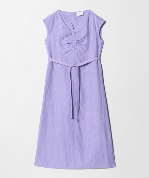 UNITED ARROWS(ユナイテッドアローズ)の「リネン シャーリング スキッパー ワンピース ‐ウォッシャブル‐(ワンピース・レディース・ブラック/ホワイト/ライラック・38/36)」の15枚目の写真