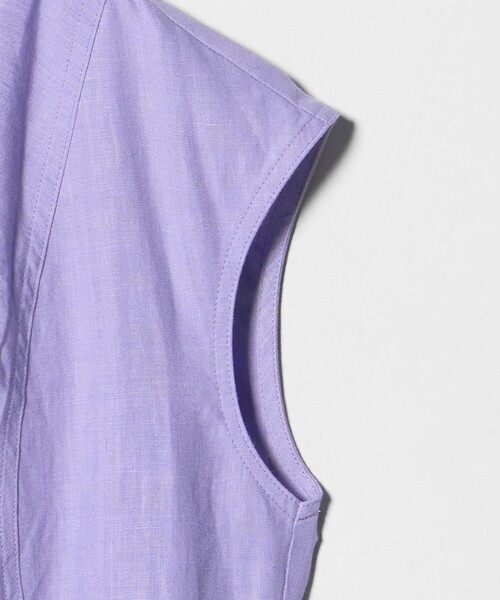 UNITED ARROWS(ユナイテッドアローズ)の「リネン シャーリング スキッパー ワンピース ‐ウォッシャブル‐(ワンピース・レディース・ブラック/ホワイト/ライラック・38/36)」の18枚目の写真