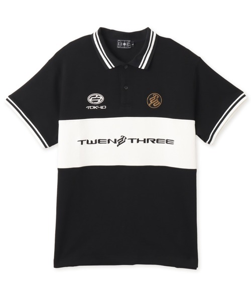 TOKYO 23(トウキョウニジュウサン)の「TOKYO 23 Panelled Polo Shirt / トウキョウ 23 パネル ポロ シャツ(ポロシャツ・メンズ・ブラック/ホワイト・M/L/XL/XXL)」の1枚目の写真