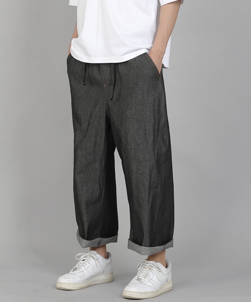 SAINTCREW(セントクルー)の「EXワイド9部バンディングパンツ EWP-383 デニムグレー/ブラック(デニムパンツ・メンズ・その他・LARGE/MEDIUM/X-LARGE/XX-LARGE)」の1枚目の写真