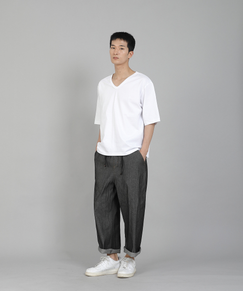 SAINTCREW(セントクルー)の「EXワイド9部バンディングパンツ EWP-383 デニムグレー/ブラック(デニムパンツ・メンズ・その他・LARGE/MEDIUM/X-LARGE/XX-LARGE)」の11枚目の写真