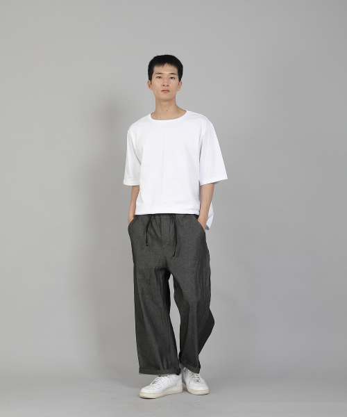 SAINTCREW(セントクルー)の「EXワイド9部バンディングパンツ EWP-383 デニムグレー/ブラック(デニムパンツ・メンズ・その他・LARGE/MEDIUM/X-LARGE/XX-LARGE)」の6枚目の写真