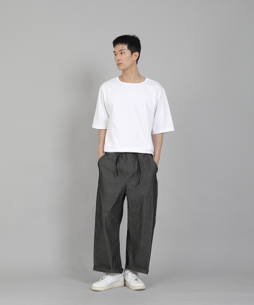 SAINTCREW(セントクルー)の「EXワイド9部バンディングパンツ EWP-383 デニムグレー/ブラック(デニムパンツ・メンズ・その他・LARGE/MEDIUM/X-LARGE/XX-LARGE)」の5枚目の写真