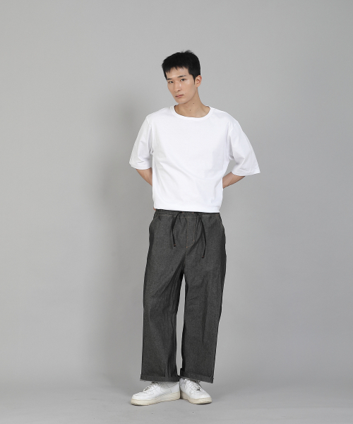 SAINTCREW(セントクルー)の「EXワイド9部バンディングパンツ EWP-383 デニムグレー/ブラック(デニムパンツ・メンズ・その他・LARGE/MEDIUM/X-LARGE/XX-LARGE)」の4枚目の写真