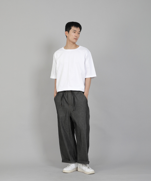 SAINTCREW(セントクルー)の「EXワイド9部バンディングパンツ EWP-383 デニムグレー/ブラック(デニムパンツ・メンズ・その他・LARGE/MEDIUM/X-LARGE/XX-LARGE)」の3枚目の写真