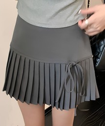 サイドリボンプリーツミニスカート