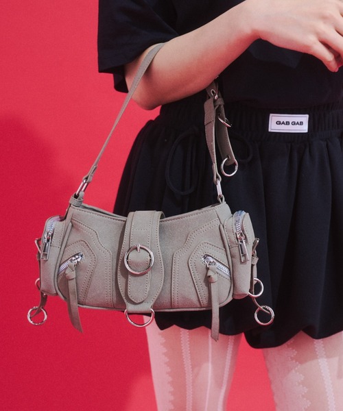 GAB GAB（ガブガブ）の「Vintage Suede Shoulder Bag/ヴィンテージスウェードショルダーバッグ（ショルダーバッグ・レディース・グレー/ブラウン・FREE）」の5枚目の写真