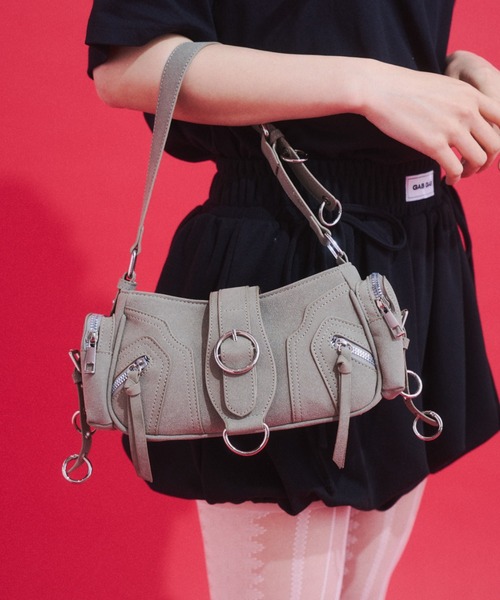 GAB GAB（ガブガブ）の「Vintage Suede Shoulder Bag/ヴィンテージスウェードショルダーバッグ（ショルダーバッグ・レディース・グレー/ブラウン・FREE）」の8枚目の写真