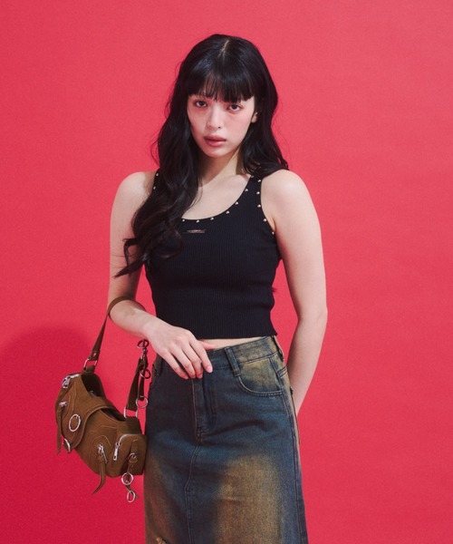 GAB GAB（ガブガブ）の「Vintage Suede Shoulder Bag/ヴィンテージスウェードショルダーバッグ（ショルダーバッグ・レディース・グレー/ブラウン・FREE）」の11枚目の写真