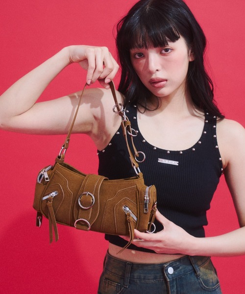 GAB GAB（ガブガブ）の「Vintage Suede Shoulder Bag/ヴィンテージスウェードショルダーバッグ（ショルダーバッグ・レディース・グレー/ブラウン・FREE）」の12枚目の写真
