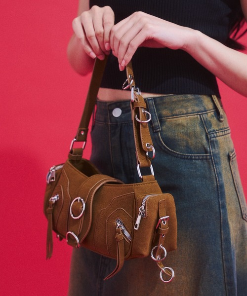 GAB GAB（ガブガブ）の「Vintage Suede Shoulder Bag/ヴィンテージスウェードショルダーバッグ（ショルダーバッグ・レディース・グレー/ブラウン・FREE）」の13枚目の写真