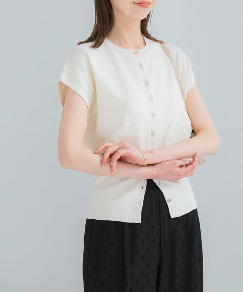 URBAN RESEARCH ROSSO WOMEN(アーバンリサーチ ロッソ)の「リネンコットンウエストシェイプデザインニット(ニット/セーター・レディース・イエロー系その他/ホワイト・FREE)」の5枚目の写真