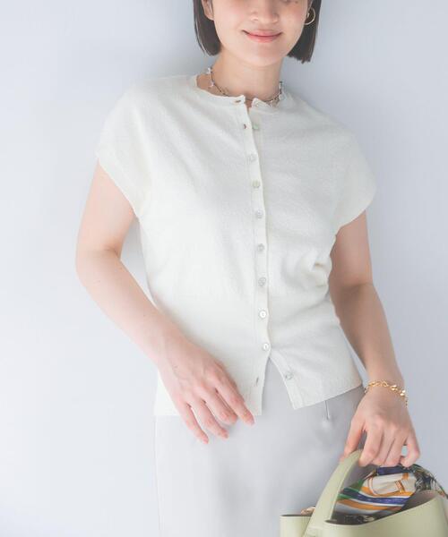 URBAN RESEARCH ROSSO WOMEN(アーバンリサーチ ロッソ)の「リネンコットンウエストシェイプデザインニット(ニット/セーター・レディース・イエロー系その他/ホワイト・FREE)」の3枚目の写真