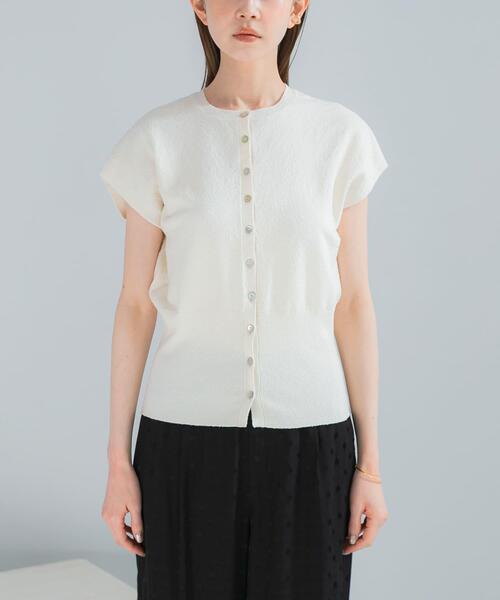 URBAN RESEARCH ROSSO WOMEN(アーバンリサーチ ロッソ)の「リネンコットンウエストシェイプデザインニット(ニット/セーター・レディース・イエロー系その他/ホワイト・FREE)」の22枚目の写真