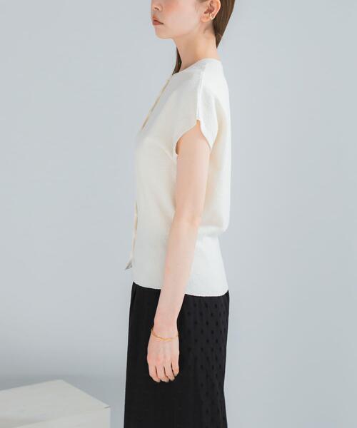 URBAN RESEARCH ROSSO WOMEN(アーバンリサーチ ロッソ)の「リネンコットンウエストシェイプデザインニット(ニット/セーター・レディース・イエロー系その他/ホワイト・FREE)」の21枚目の写真