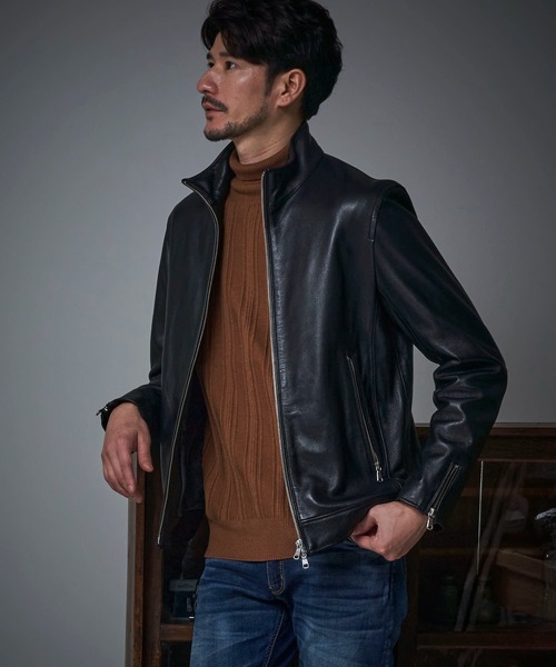TETE HOMME シングルライダースジャケット LL ブラック セール/ブランド古着】TETE HOMME｜テットオム（メンズ）のライダース