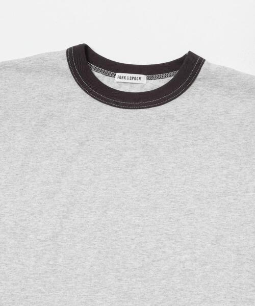 FORK&SPOON（フォークアンドスプーン）の「FORK&SPOON　リンガーショートスリーブTシャツ（Tシャツ/カットソー・メンズ・グレー系その他/ブラウン系その他/ネイビー・5/4）」の5枚目の写真