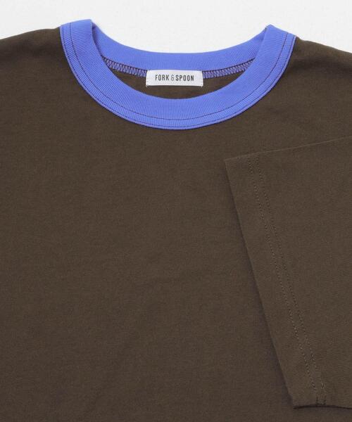 FORK&SPOON（フォークアンドスプーン）の「FORK&SPOON　リンガーショートスリーブTシャツ（Tシャツ/カットソー・メンズ・グレー系その他/ブラウン系その他/ネイビー・5/4）」の11枚目の写真