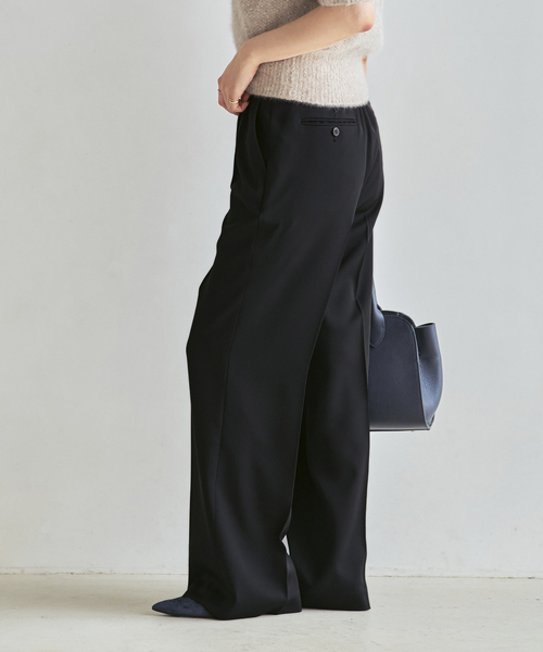 Noble(ノーブル)の「クリアツイルストレートタックパンツ(スラックス・レディース・ブラック/ホワイト/キャメル・36/34/40/38)」の12枚目の写真